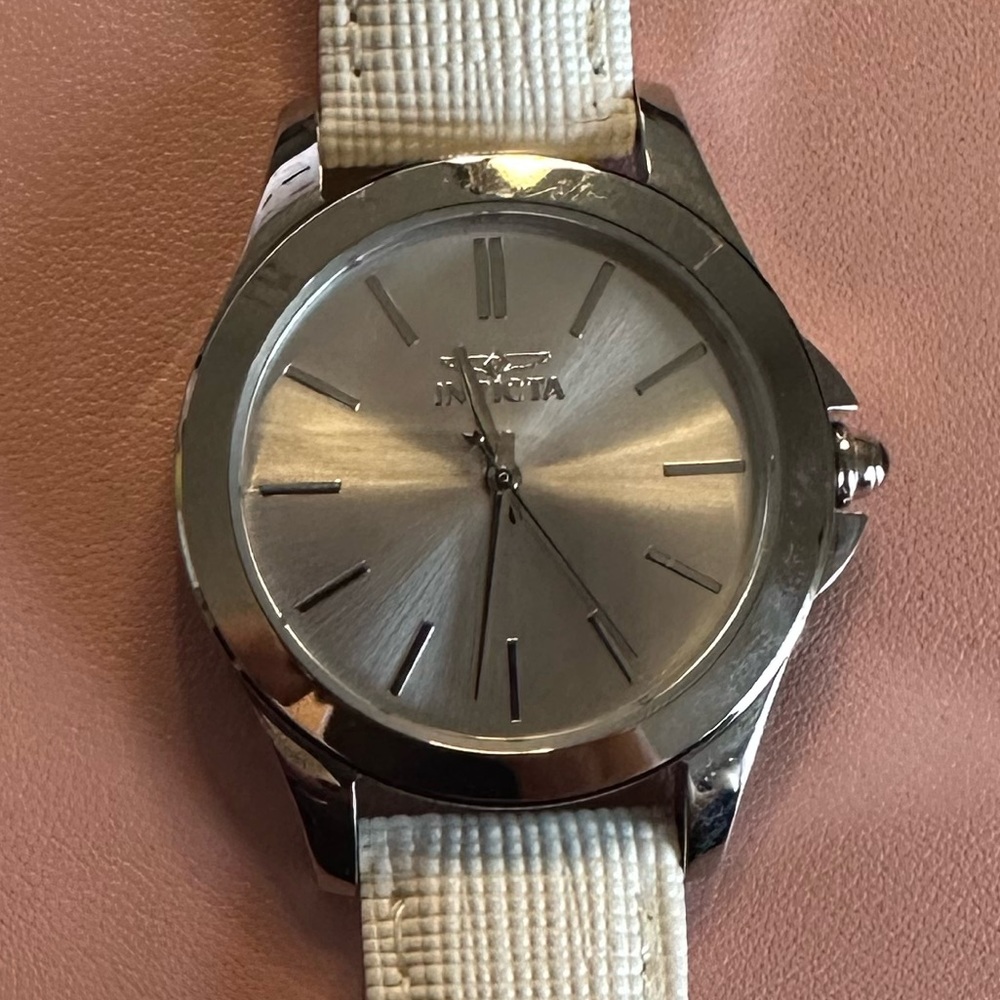 Invicta Watch - Silver with White Band